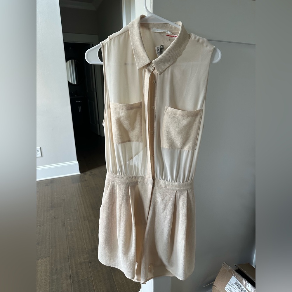 Cream Sleeveless Jumpsuit